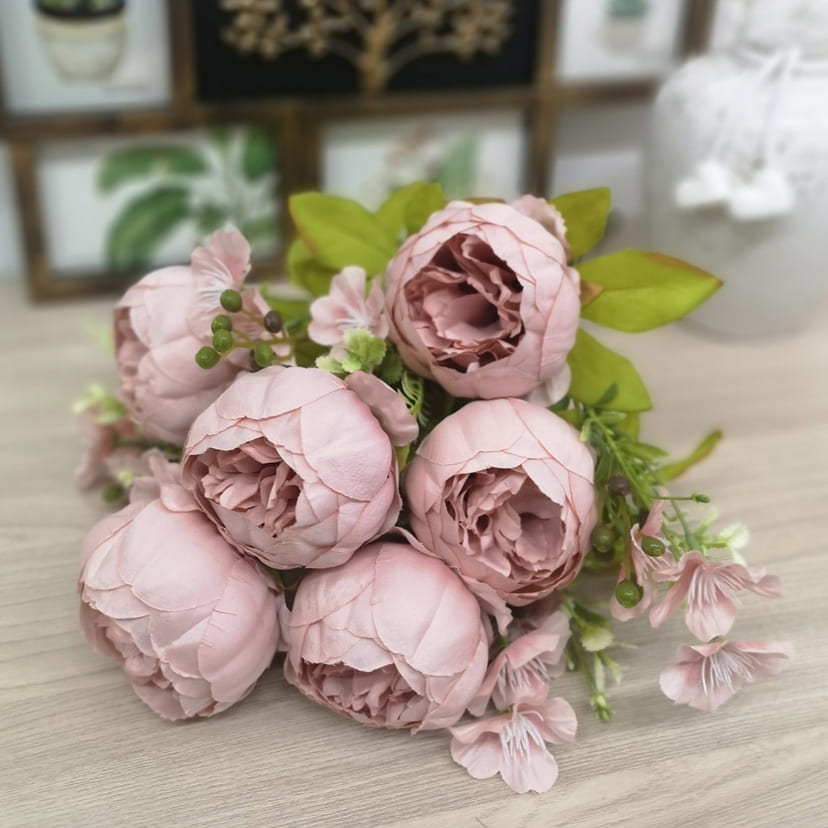 Искусственные цветы в Астрахани | Цветы искусственные «Пионы», розовый, винтаж, букет