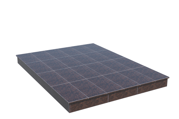 Площадки на могилу в Астрахани | Площадка с вертикальной (15 см) облицовкой Дымовским гранитом