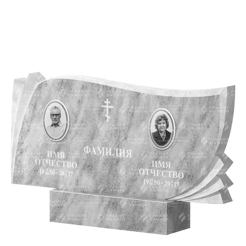 Памятники из мрамора в Астрахани | Двойной мраморный памятник ФМ-265