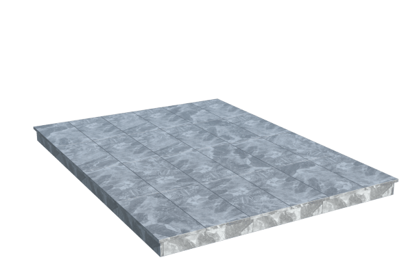 Площадки на могилу в Астрахани | Площадка с вертикальной (10 см) мраморной облицовкой