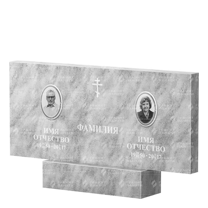 Памятники из мрамора в Астрахани | Двойной мраморный памятник, прямой