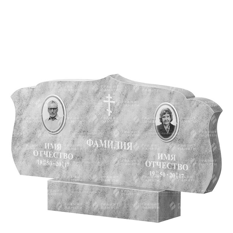 Памятники из мрамора в Астрахани | Двойной мраморный памятник ФМ-130