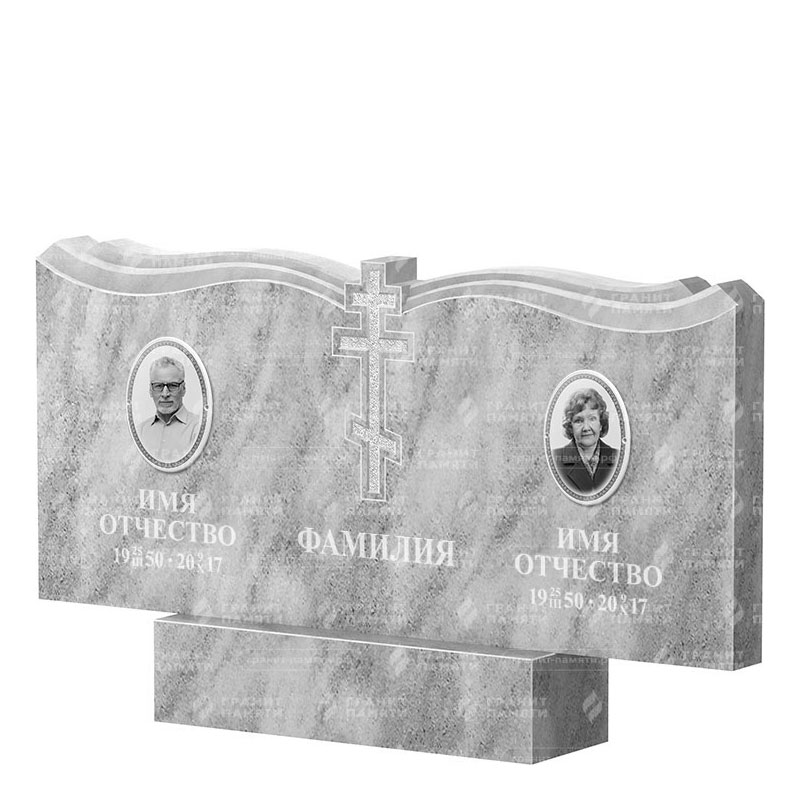 Памятники из мрамора в Астрахани | Двойной мраморный памятник ФМ-262