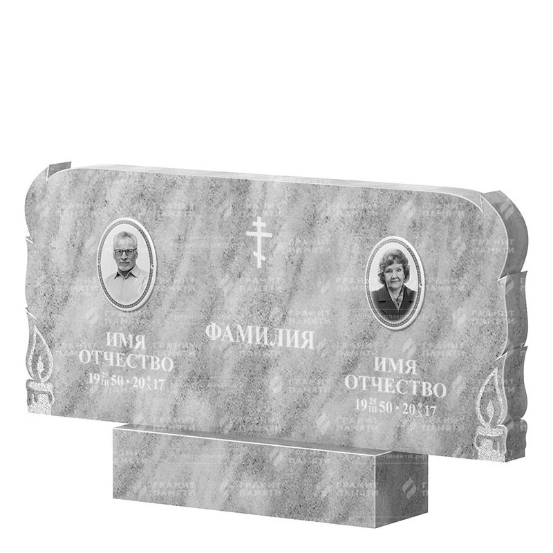 Памятники из мрамора в Астрахани | Двойной мраморный памятник ФМ-133