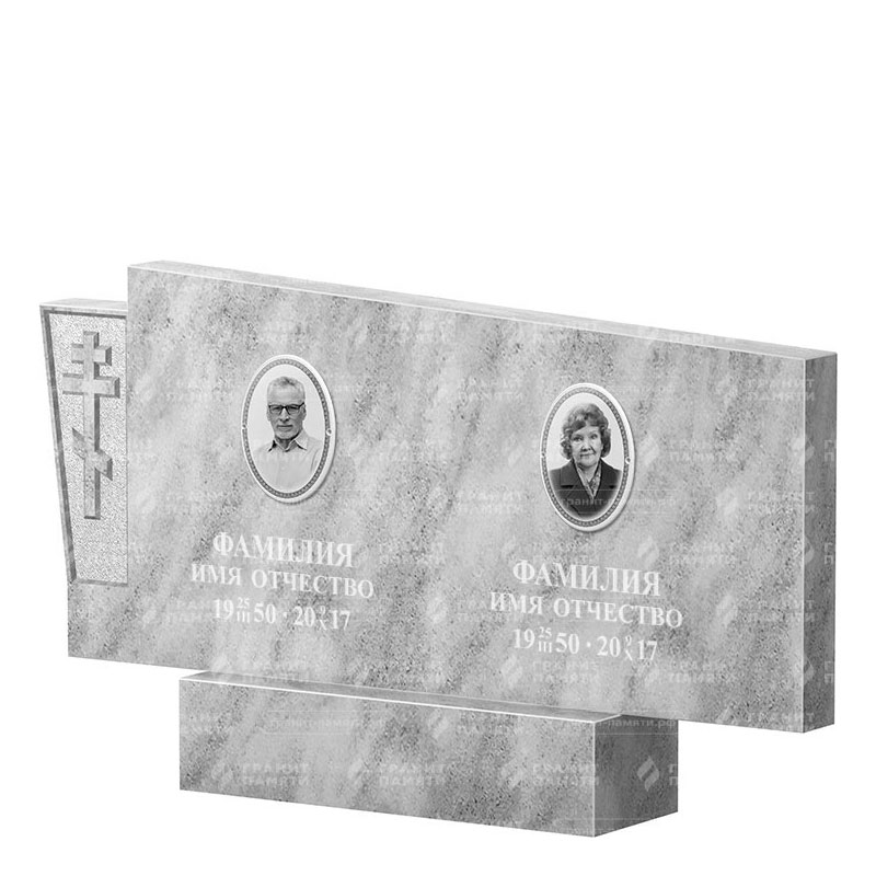Памятники из мрамора в Астрахани | Двойной мраморный памятник ФМ-137