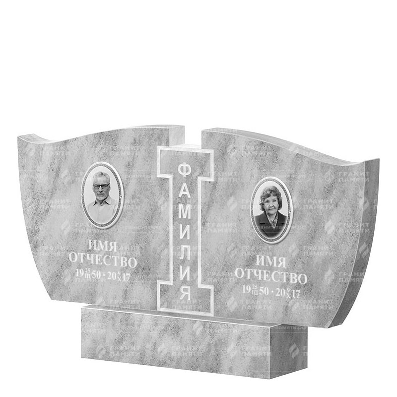 Памятники из мрамора в Астрахани | Двойной мраморный памятник ФМ-138