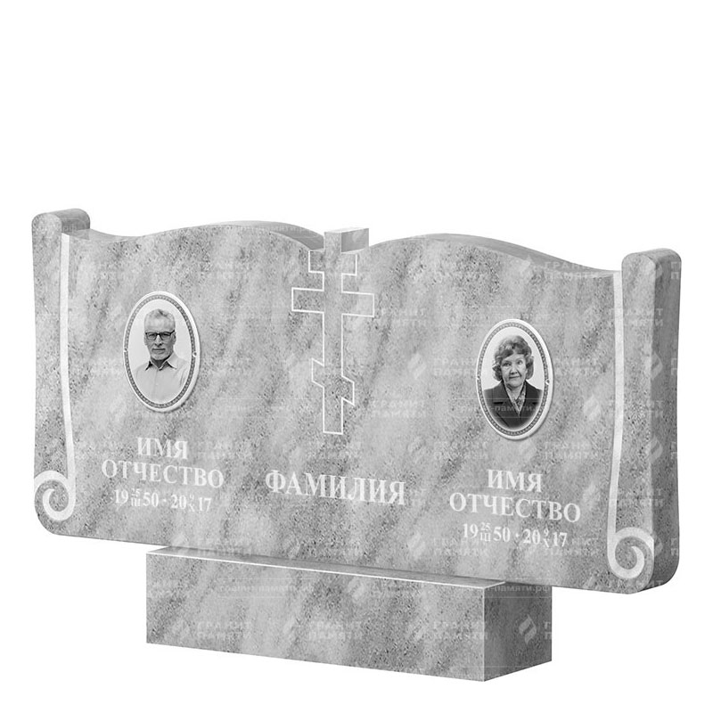 Памятники из мрамора в Астрахани | Двойной мраморный памятник ФМ-263