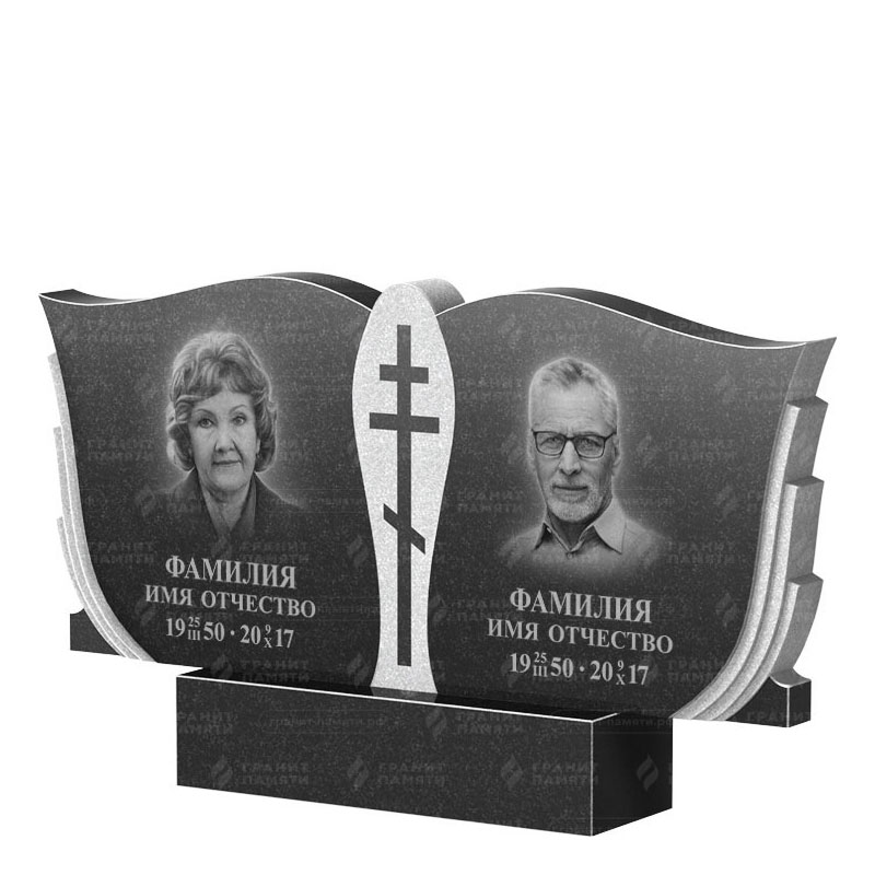 Памятники из гранита двойные в Астрахани | Двойной гранитный памятник ФГ-136