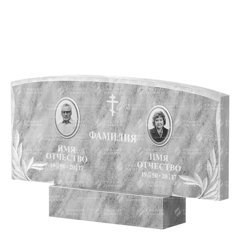Памятники из мрамора в Астрахани | Двойной мраморный памятник ФМ-135