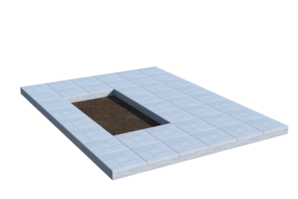 Площадки на могилу в Астрахани | Площадка с тротуарной плиткой (под цветник)