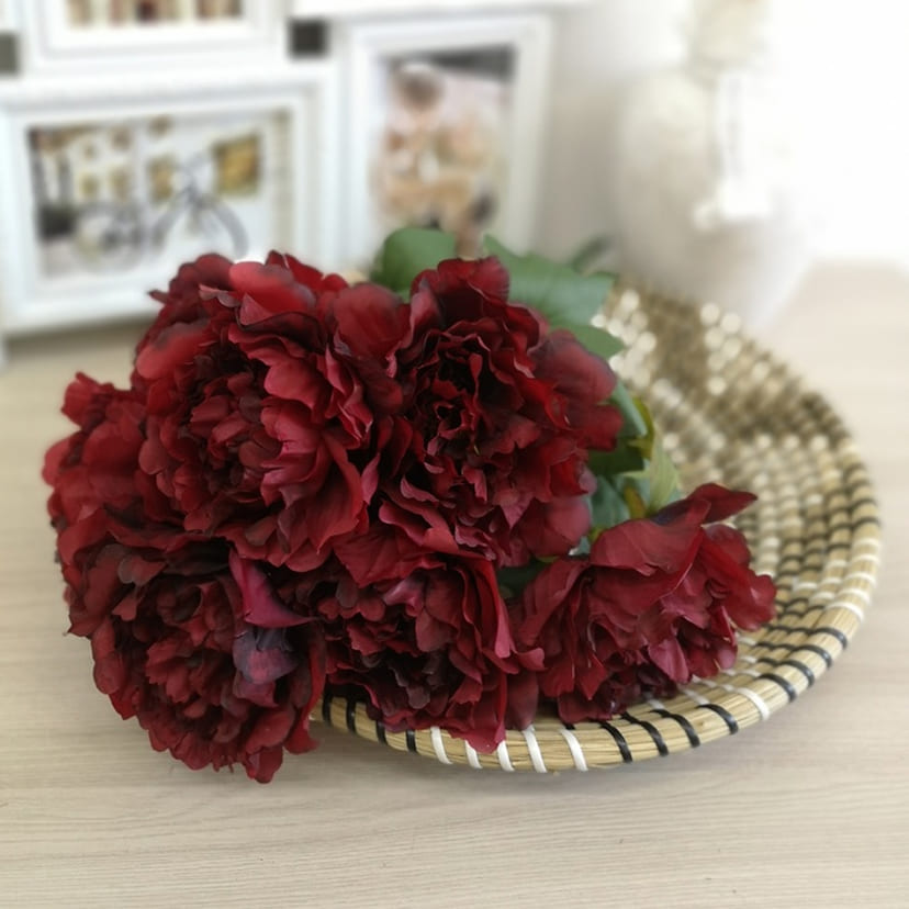 Искусственные цветы в Астрахани | Цветы искусственные «Пионы», бордовые, букет