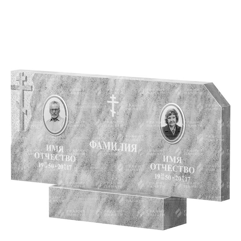 Памятники из мрамора в Астрахани | Двойной мраморный памятник ФМ-134