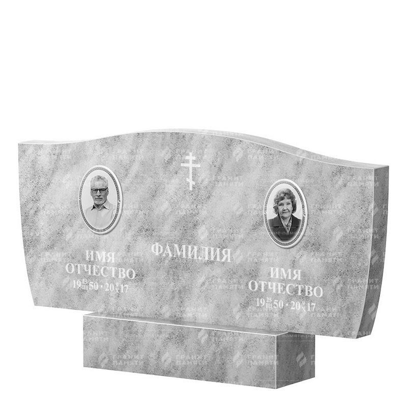 Памятники из мрамора в Астрахани | Двойной мраморный памятник ФМ-258
