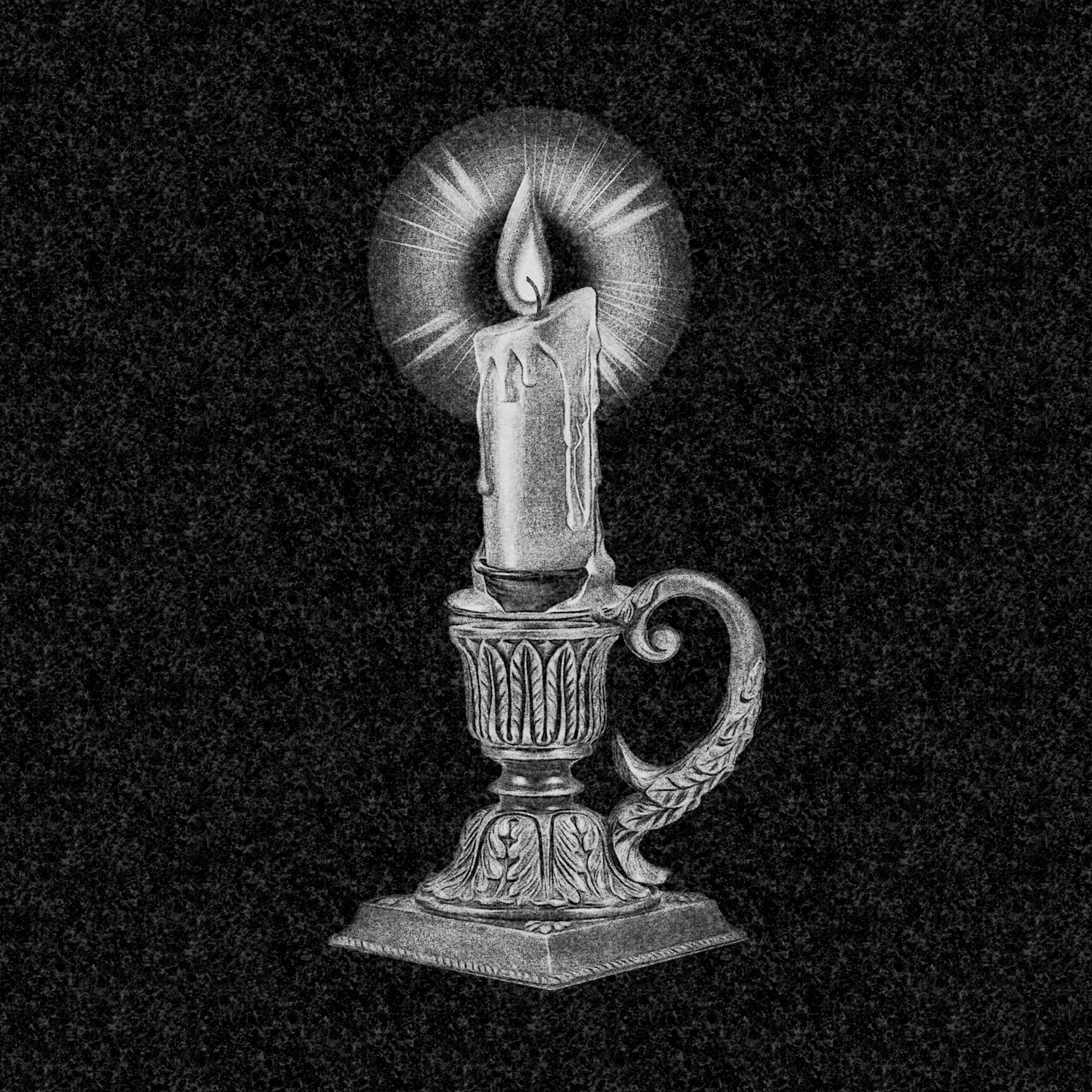 Свечи | Рисунок свеча с потеками воска в подсвечнике, СВ-015