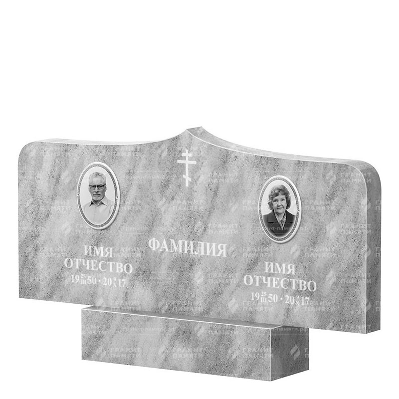 Памятники из мрамора в Астрахани | Двойной мраморный памятник ФМ-260