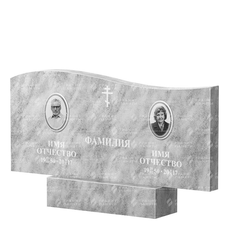 Памятники из мрамора в Астрахани | Двойной мраморный памятник ФМ-255
