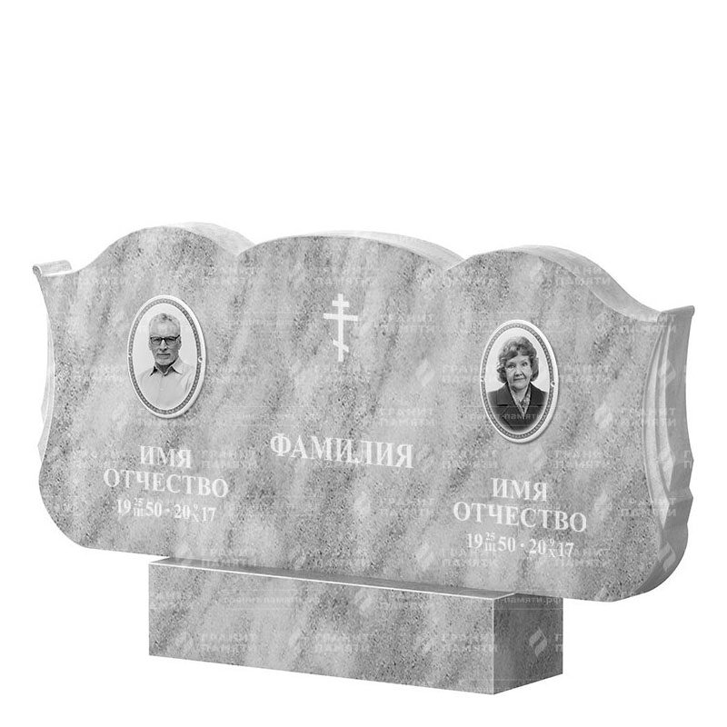 Памятники из мрамора в Астрахани | Двойной мраморный памятник ФМ-261
