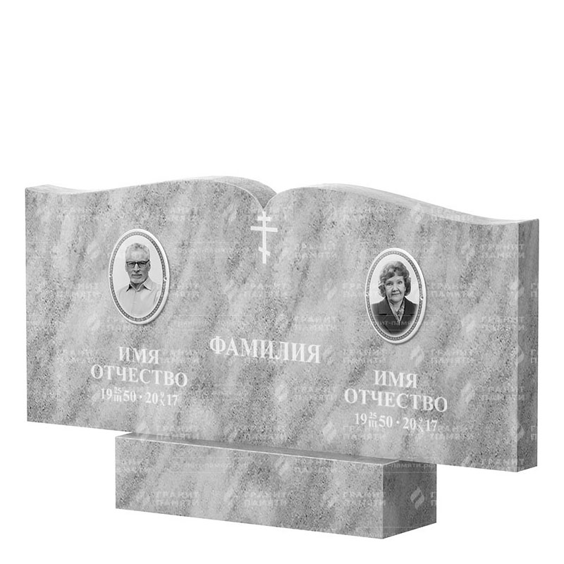Памятники из мрамора в Астрахани | Двойной мраморный памятник ФМ-259