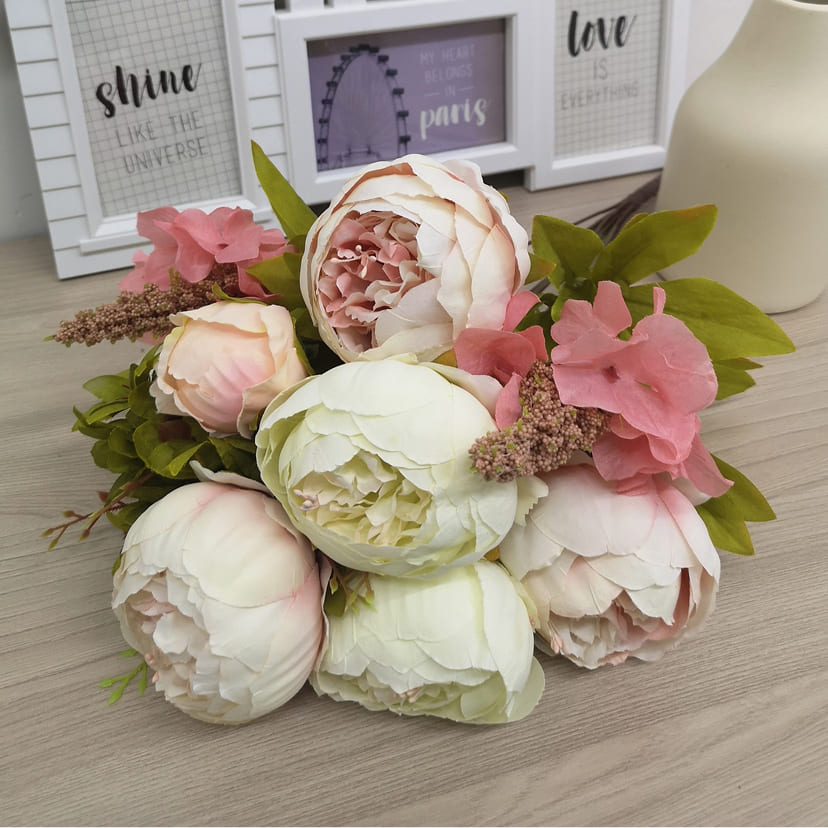 Искусственные цветы в Астрахани | Цветы искусственные «Пионы», молочно-розовые, букет