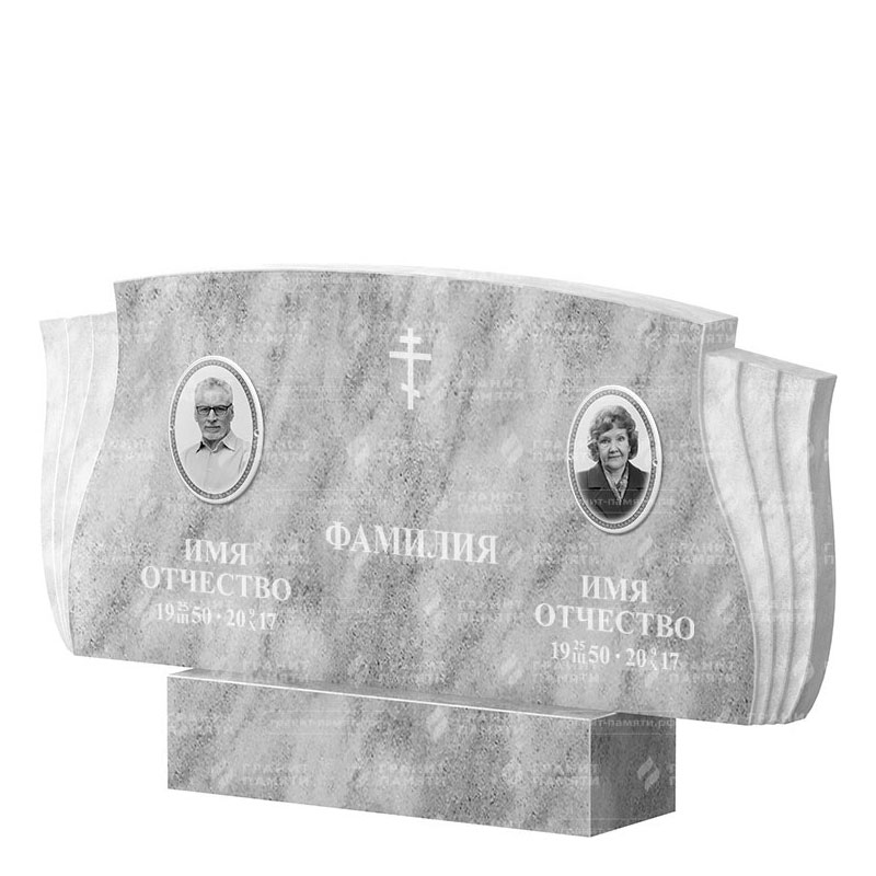 Памятники из мрамора в Астрахани | Двойной мраморный памятник ФМ-264