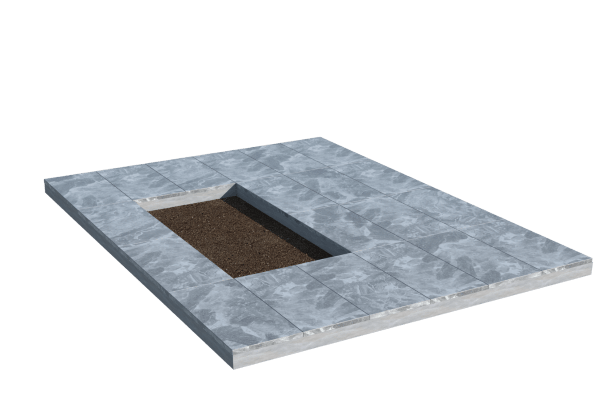 Площадки на могилу в Астрахани | Площадка с мраморной облицовкой (под цветник)