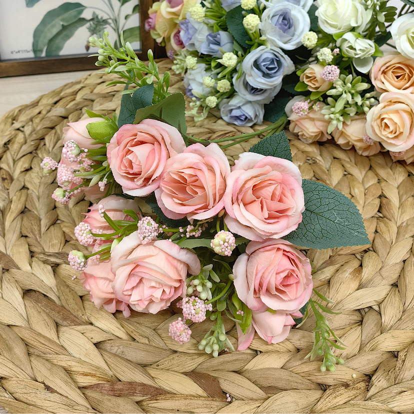Искусственные цветы в Астрахани | Цветы искусственные «Розы», нежно-розовые, букет