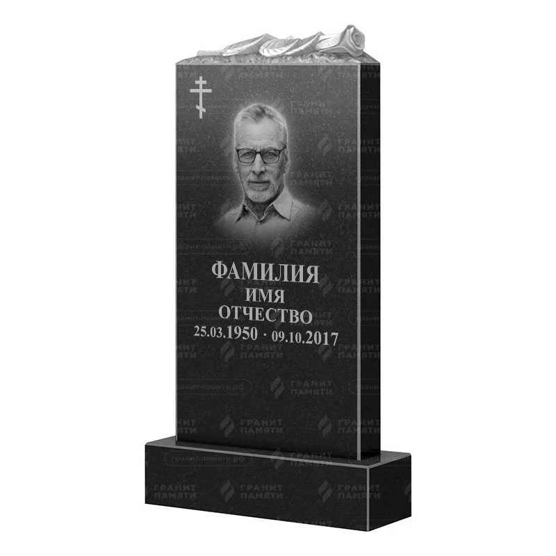 Памятники из гранита с цветами в Астрахани | Гранитный памятник ФГ-105