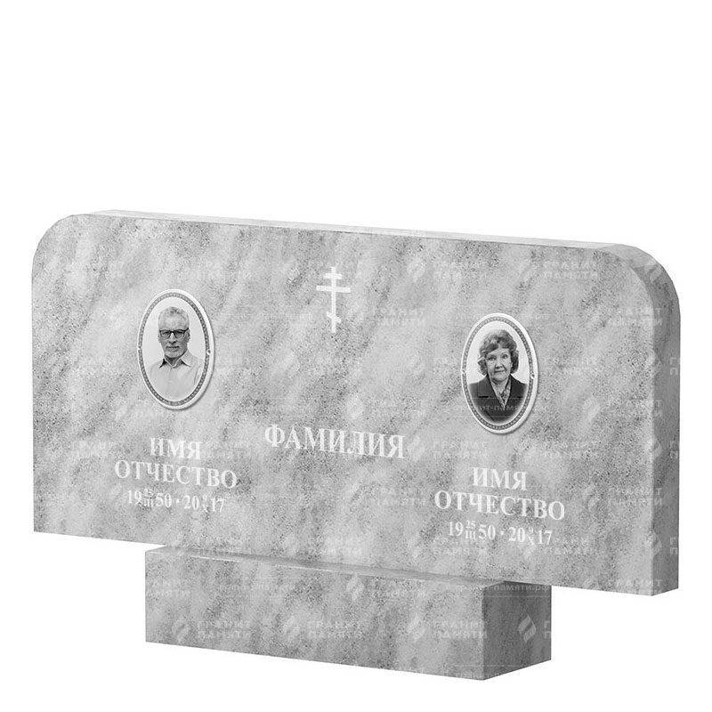 Памятники из мрамора в Астрахани | Двойной мраморный памятник ФМ-254