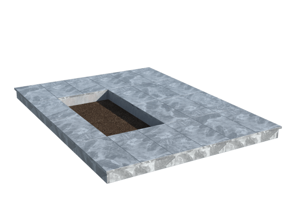 Площадки на могилу в Астрахани | Площадка с вертикальной (10 см) мраморной облицовкой (под цветник)