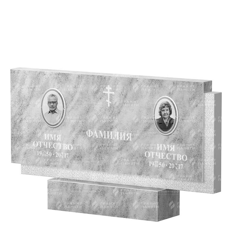 Памятники из мрамора в Астрахани | Двойной мраморный памятник ФМ-132