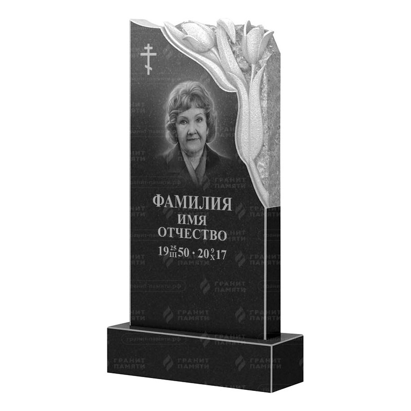 Памятники из гранита с цветами в Астрахани | Гранитный памятник ФГ-113